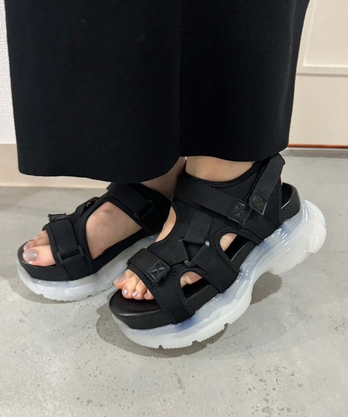 one after another NICE CLAUP(ワンアフターアナザーナイスクラップ)の「ミルキーソールスポサン(サンダル・レディース・アイボリー/ブラック・S/M/L)」の11枚目の写真