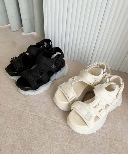 one after another NICE CLAUP(ワンアフターアナザーナイスクラップ)の「ミルキーソールスポサン(サンダル・レディース・アイボリー/ブラック・S/M/L)」の13枚目の写真