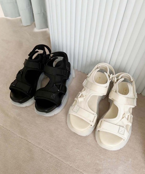 one after another NICE CLAUP(ワンアフターアナザーナイスクラップ)の「ミルキーソールスポサン(サンダル・レディース・アイボリー/ブラック・S/M/L)」の14枚目の写真