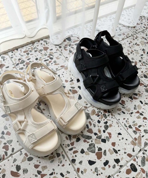 one after another NICE CLAUP(ワンアフターアナザーナイスクラップ)の「ミルキーソールスポサン(サンダル・レディース・アイボリー/ブラック・S/M/L)」の22枚目の写真