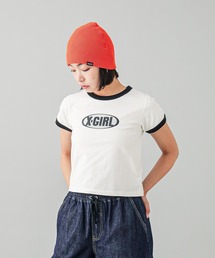 X-girl | GLITTER OVAL LOGO S/S BABY TEE(Tシャツ/カットソー)