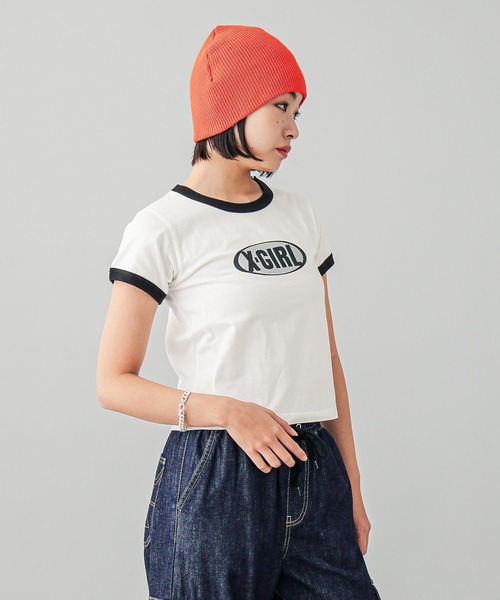 tシャツ NUMBER 1 GLITTER OVAL LOGO S/S TEE レディース メンズ X-girl tシャツ NUMBER 1 GLITTER OVAL LOGO S/S TEE レディース
