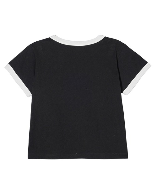 X-girl（エックスガール）の「GLITTER OVAL LOGO S/S BABY TEE