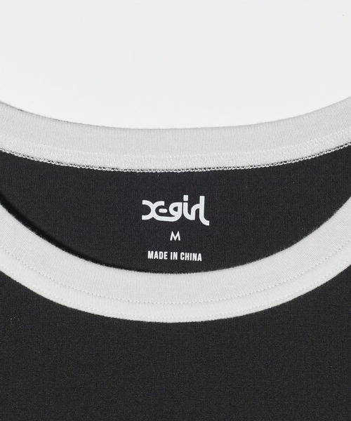 X-girl（エックスガール）の「GLITTER OVAL LOGO S/S BABY TEE（Tシャツ/カットソー・レディース・ブルー/ブラック/ホワイト・S/M）」の12枚目の写真