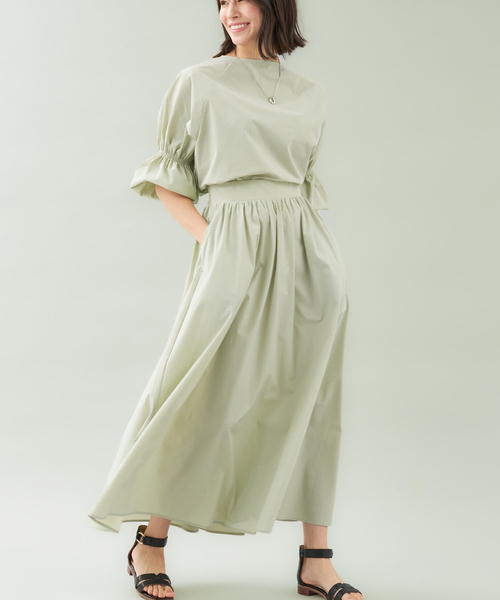 abahouse mavie（アバハウスマヴィ）の「ナイロンストレッチロングスカート（スカート・レディース・ホワイト/チャコールグレー/セージグリーン・フリー）」の10枚目の写真