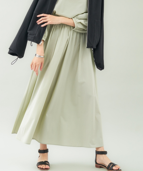 abahouse mavie（アバハウスマヴィ）の「ナイロンストレッチロングスカート（スカート・レディース・ホワイト/チャコールグレー/セージグリーン・フリー）」の11枚目の写真