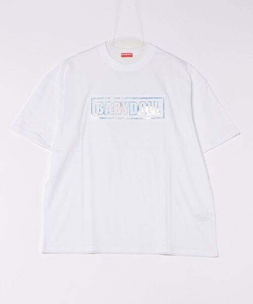 BABYDOLL(ベビードール)の「親子お揃い 箔 エンボス Tシャツ 9375A(Tシャツ/カットソー・レディース・ブラック/ホワイト・M/XL/L/S)」の1枚目の写真