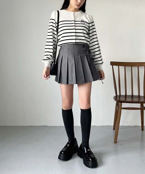 one after another NICE CLAUP（ワンアフターアナザーナイスクラップ）の「【選べるS/Mサイズ】プリーツ巻きスカート（スカート・レディース・ベージュ/杢グレー/アイボリー/ブラック・SMALL/MEDIUM）」の5枚目の写真