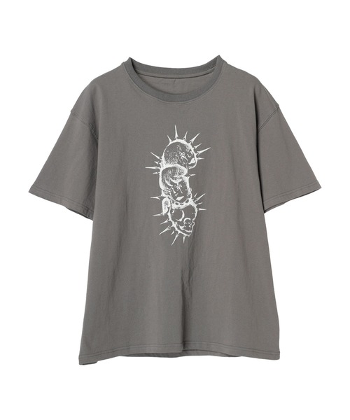 DURAS(デュラス)の「Skull T-shirt(Tシャツ/カットソー・レディース・ブラック/グレー・FREE)」の3枚目の写真