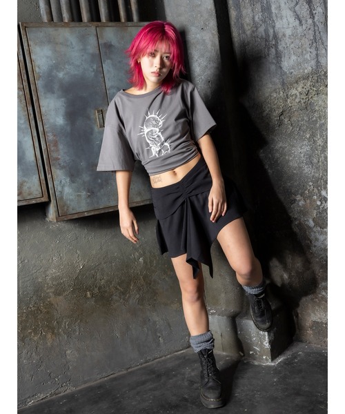 DURAS(デュラス)の「Skull T-shirt(Tシャツ/カットソー・レディース・ブラック/グレー・FREE)」の10枚目の写真