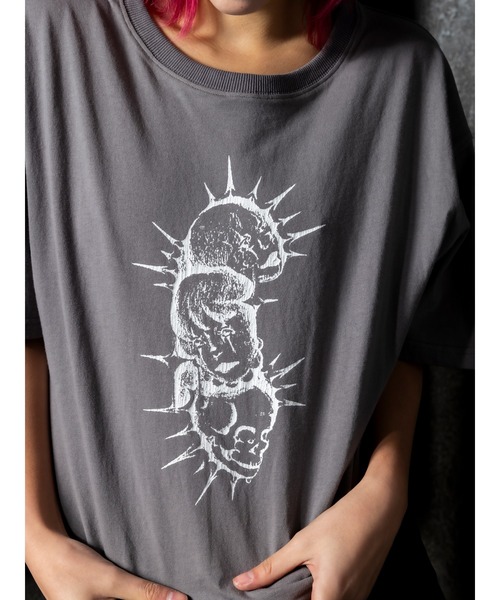 DURAS(デュラス)の「Skull T-shirt(Tシャツ/カットソー・レディース・ブラック/グレー・FREE)」の13枚目の写真