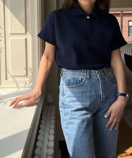N.s(エヌドットエス)の「ワンポイントゴールドボタンカットソー(Tシャツ/カットソー・レディース・アイボリー/ネイビー・FREE)」の14枚目の写真
