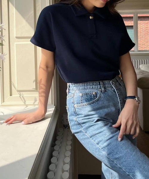 N.s(エヌドットエス)の「ワンポイントゴールドボタンカットソー(Tシャツ/カットソー・レディース・アイボリー/ネイビー・FREE)」の16枚目の写真