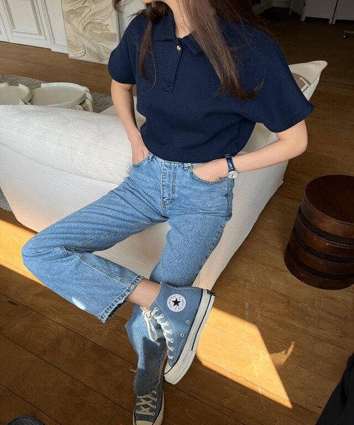 N.s(エヌドットエス)の「ワンポイントゴールドボタンカットソー(Tシャツ/カットソー・レディース・アイボリー/ネイビー・FREE)」の18枚目の写真
