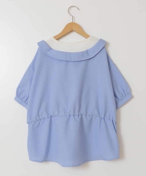 a.v.v（アーヴェヴェ）の「[100-130]【綿100％】シャツレイヤードドッキングトップス（シャツ/ブラウス・キッズ・ダークインディゴブルー/ライラック/ブラック・100/120/110/130）」の5枚目の写真