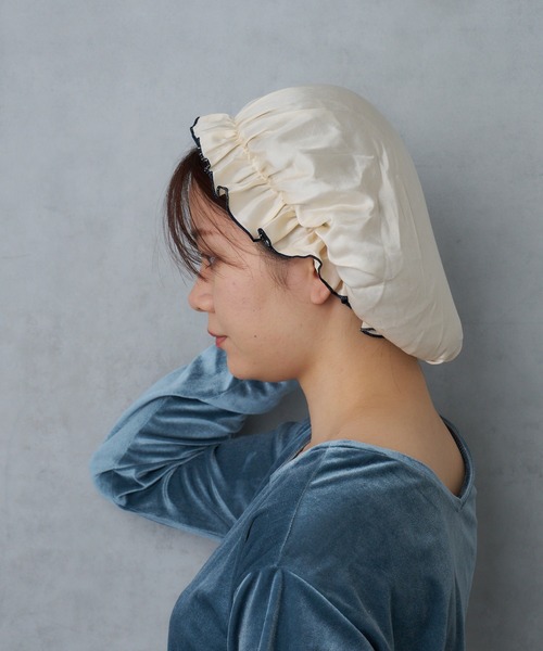 BIRTHDAY BAR（バースデイバー）の「Beauty Sleep Silk night cap シルク混ナイトキャップ（その他ルームウェア・レディース・アイボリー・フリー）」の8枚目の写真