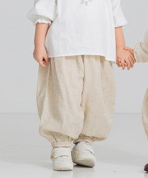 フェリシモMama（フェリシモママ）の「リブ　イン　コンフォート　肌に当たる裏側は綿１００％！　風合いのいい麻混ダブルガーゼのぽんわりキッズパンツ（その他パンツ）」