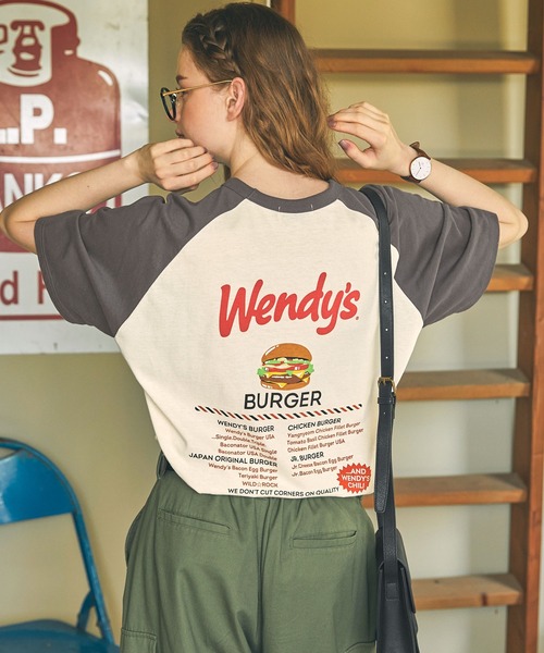MONO-MART LADY'S(モノマートレディース)の「【Wendy's】別注 ウェンディーズ ヴィンテージプリント 半袖Tシャツ(Tシャツ/カットソー・レディース・ワイン/チャコールグレー/ネイビー/ブラック/アイボリー・FREE)」の14枚目の写真