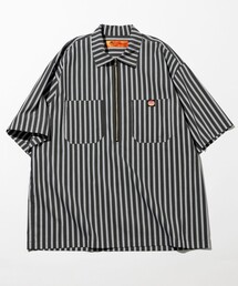 RED KAP/レッドキャップ 別注 リラックスフィット ハーフジップ ワンポイント 半袖ワークシャツ/SP H/Z SS SHIRT