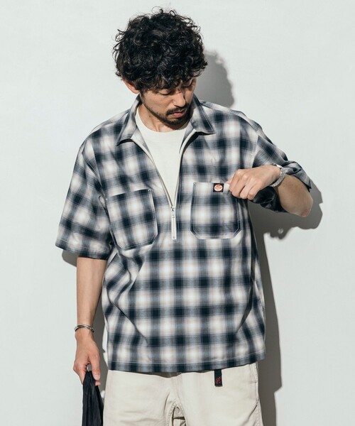 RED KAP（レッドキャップ）の「RED KAP/レッドキャップ 別注 リラックスフィット ハーフジップ ワンポイント 半袖ワークシャツ/SP H/Z SS SHIRT（シャツ/ブラウス・メンズ・ブラック/チャコールグレー/ベージュ/サックスブルー/ブルー/レオパード/その他13・MEDIUM/LARGE）」の3枚目の写真