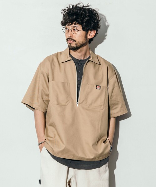 RED KAP（レッドキャップ）の「RED KAP/レッドキャップ 別注 リラックスフィット ハーフジップ ワンポイント 半袖ワークシャツ/SP H/Z SS SHIRT（シャツ/ブラウス・メンズ・ブラック/チャコールグレー/ベージュ/サックスブルー/ブルー/レオパード/その他13・MEDIUM/LARGE）」の10枚目の写真