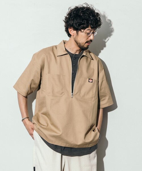 RED KAP（レッドキャップ）の「RED KAP/レッドキャップ 別注 リラックスフィット ハーフジップ ワンポイント 半袖ワークシャツ/SP H/Z SS SHIRT（シャツ/ブラウス・メンズ・ブラック/チャコールグレー/ベージュ/サックスブルー/ブルー/レオパード/その他13・MEDIUM/LARGE）」の9枚目の写真