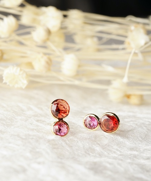 itam（アイタム）の「【itam】アイタム / NATURAL STONE 天然石×天然石 ブラスピアス（ピアス（両耳用）・レディース・レッド/パープル/オレンジ/クリア/グリーン/ブルー・FREE）」の5枚目の写真