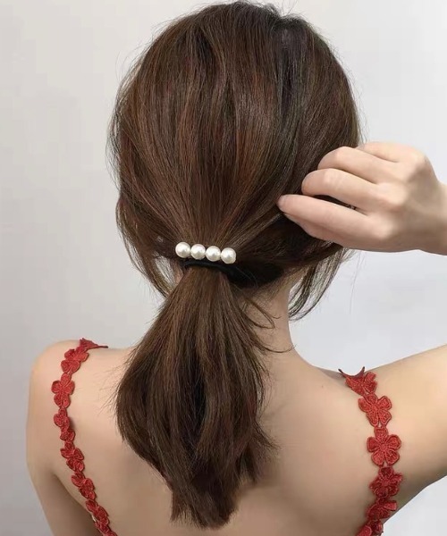 E&C closet…（イーアンドシークローゼット）の「「週末だけの半額セール」パール4連ヘアゴム（ヘアゴム・レディース・オフホワイト・FREE）」の5枚目の写真