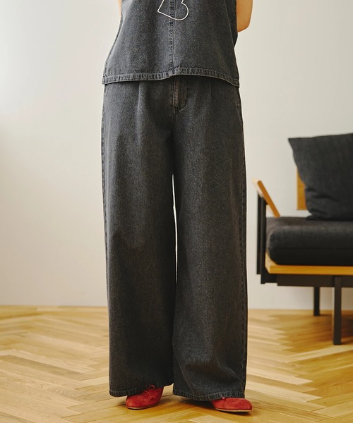 oblekt（オブレクト）の「タックデニムパンツ（デニムパンツ・レディース・ブラック/グレー/ブルー・S/M）」の21枚目の写真