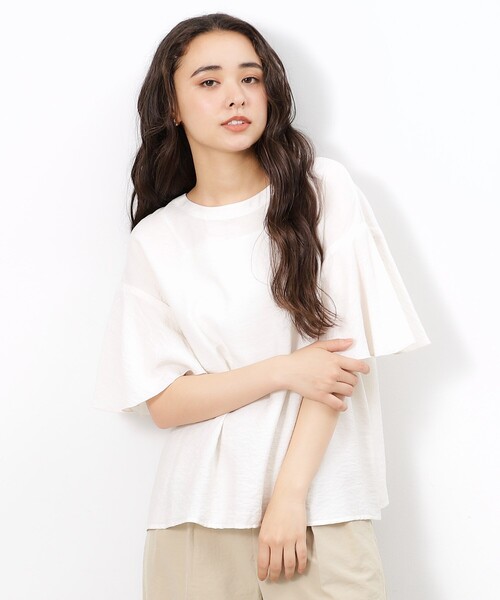 OPAQUE.CLIP（オペークドットクリップ）の「◆フレアスリーブブラウス【洗濯機洗い可】（シャツ/ブラウス・レディース・ブラック/オフホワイト/ブルー・40/38/42）」の10枚目の写真