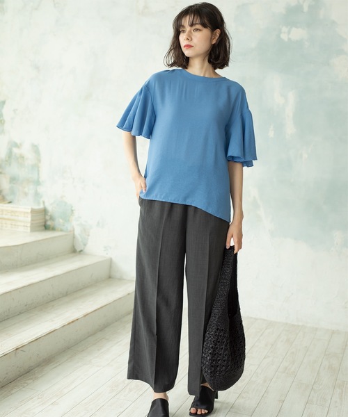 OPAQUE.CLIP（オペークドットクリップ）の「◆フレアスリーブブラウス【洗濯機洗い可】（シャツ/ブラウス・レディース・ブラック/オフホワイト/ブルー・40/38/42）」の8枚目の写真