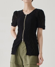 UNITED TOKYO | レースアレンジジップカットソー(Tシャツ/カットソー)