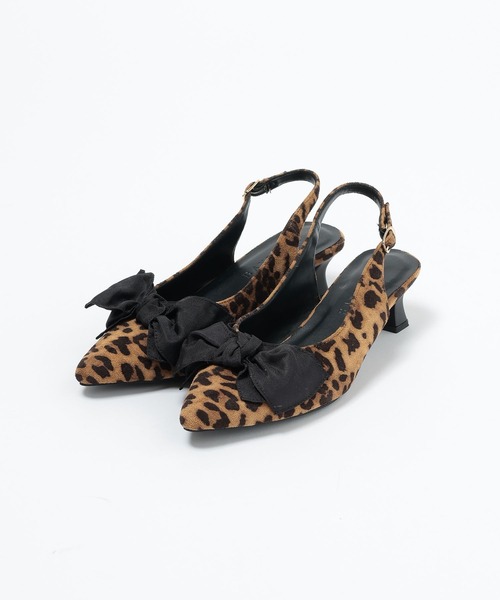 BAYFLOW（ベイフロー）の「[足にフィットする]フレフィットリボンミュール（パンプス・レディース・ブラック/レオパード・MEDIUM/LARGE）」の7枚目の写真