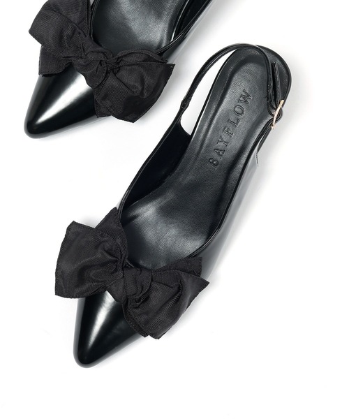 BAYFLOW（ベイフロー）の「[足にフィットする]フレフィットリボンミュール（パンプス・レディース・ブラック/レオパード・MEDIUM/LARGE）」の13枚目の写真