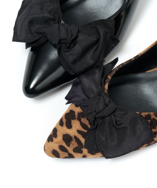 BAYFLOW（ベイフロー）の「[足にフィットする]フレフィットリボンミュール（パンプス・レディース・ブラック/レオパード・MEDIUM/LARGE）」の18枚目の写真