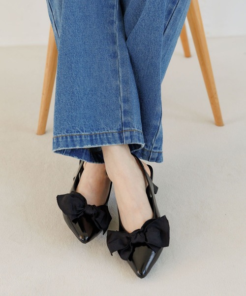 BAYFLOW（ベイフロー）の「[足にフィットする]フレフィットリボンミュール（パンプス・レディース・ブラック/レオパード・MEDIUM/LARGE）」の19枚目の写真