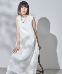 異素材レイヤードノースリワンピ