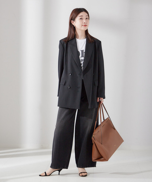 美品 ジャーナルスタンダードレサージュ BIG テーラージャケット 黒 FREE journal standard L'essage（ジャーナルスタンダードレサージュ