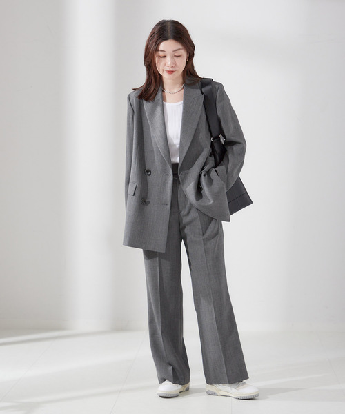 2024AW✨L'ESSAGE　LANAミストウール ダブルジャケット　グレー journal standard L'essage（ジャーナルスタンダードレサージュ