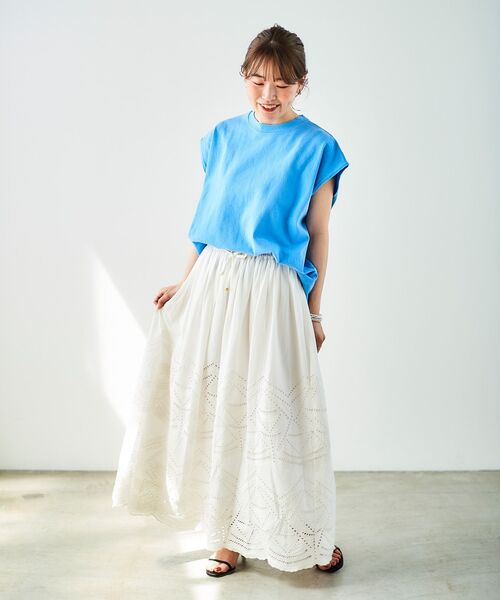 le.coeur blanc(ルクールブラン)の「STAR&STRIPE ノースリーブTEE(Tシャツ/カットソー・レディース・ブルー/ベージュ/ダークグレー・38)」の17枚目の写真