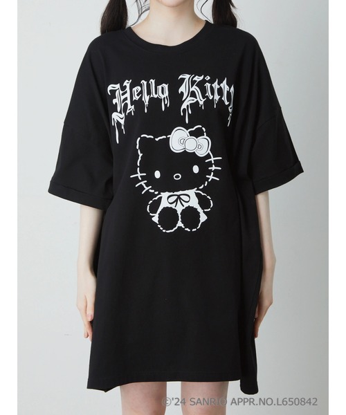 Jamie エーエヌケー（ジェイミーエーエヌケー）の「ハローキティ BIGTE（Tシャツ/カットソー・レディース・ブラック/ホワイト・M）」の6枚目の写真