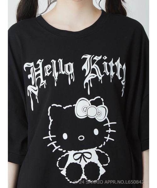 Jamie エーエヌケー（ジェイミーエーエヌケー）の「ハローキティ BIGTE（Tシャツ/カットソー・レディース・ブラック/ホワイト・M）」の9枚目の写真
