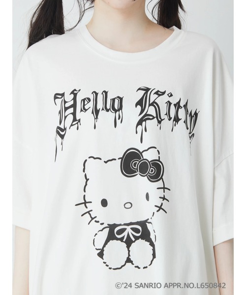 Jamie エーエヌケー（ジェイミーエーエヌケー）の「ハローキティ BIGTE（Tシャツ/カットソー・レディース・ブラック/ホワイト・M）」の12枚目の写真