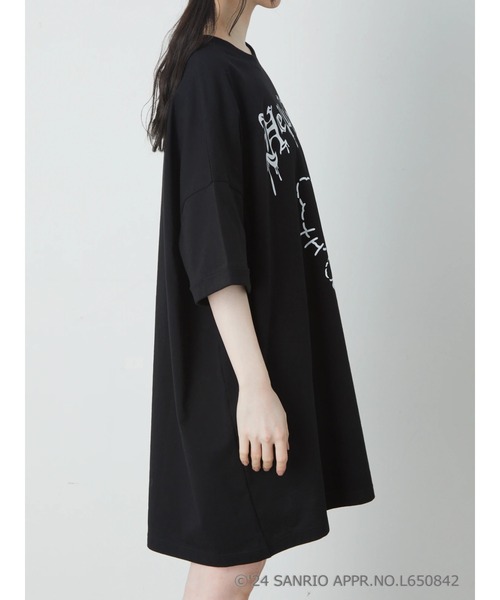 Jamie エーエヌケー（ジェイミーエーエヌケー）の「ハローキティ BIGTE（Tシャツ/カットソー・レディース・ブラック/ホワイト・M）」の8枚目の写真