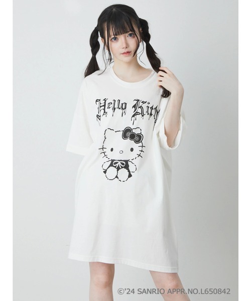 Jamie エーエヌケー（ジェイミーエーエヌケー）の「ハローキティ BIGTE（Tシャツ/カットソー・レディース・ブラック/ホワイト・M）」の5枚目の写真