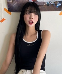 A'GEM/9 × .kom 『muah muah/ムーアムーア』 AIRLYSPANCOMBISLEEVELESS/エアリースパン コンビスリーブレス