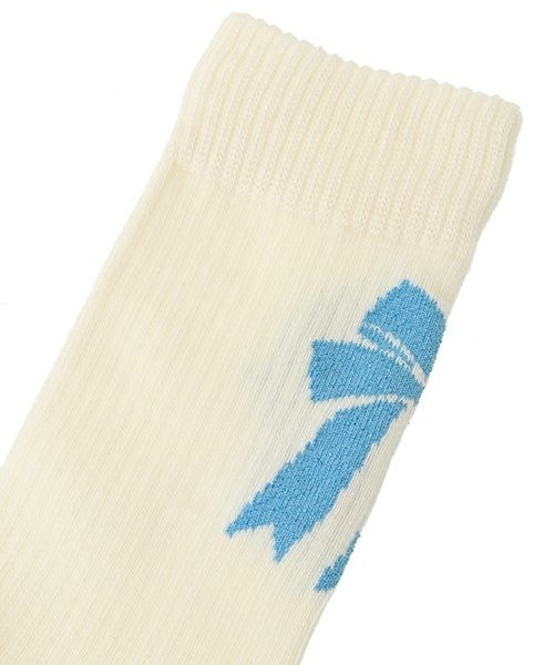 Candy Stripper（キャンディストリッパー）の「GLITTER RIBBON RIB ソックス（ソックス/靴下・レディース・アイボリー/ブラック/ピンク・FREE）」の5枚目の写真