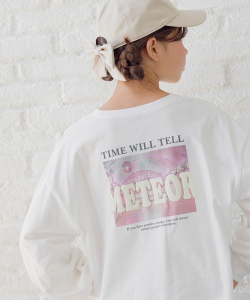 GLOBAL WORK（グローバルワーク）の「ヘビロッTEE/ワイド長袖/115747（Tシャツ/カットソー・キッズ・ホワイト系6/ホワイト系7/ホワイト系8/チャコール/ホワイト系5/サックスブルー/ブラック系9/ネイビー系8・120cm/130cm/140cm/150cm/160cm）」の5枚目の写真