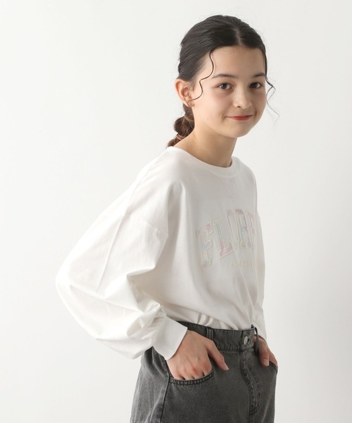 GLOBAL WORK（グローバルワーク）の「ヘビロッTEE/ワイド長袖/115747（Tシャツ/カットソー・キッズ・ホワイト系6/ホワイト系7/ホワイト系8/チャコール/ホワイト系5/サックスブルー/ブラック系9/ネイビー系8・120cm/130cm/140cm/150cm/160cm）」の11枚目の写真