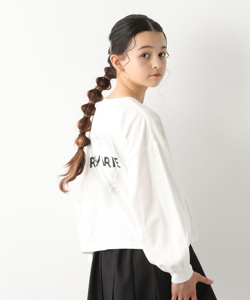 GLOBAL WORK（グローバルワーク）の「ヘビロッTEE/ワイド長袖/115747（Tシャツ/カットソー・キッズ・ホワイト系6/ホワイト系7/ホワイト系8/チャコール/ホワイト系5/サックスブルー/ブラック系9/ネイビー系8・120cm/130cm/140cm/150cm/160cm）」の14枚目の写真
